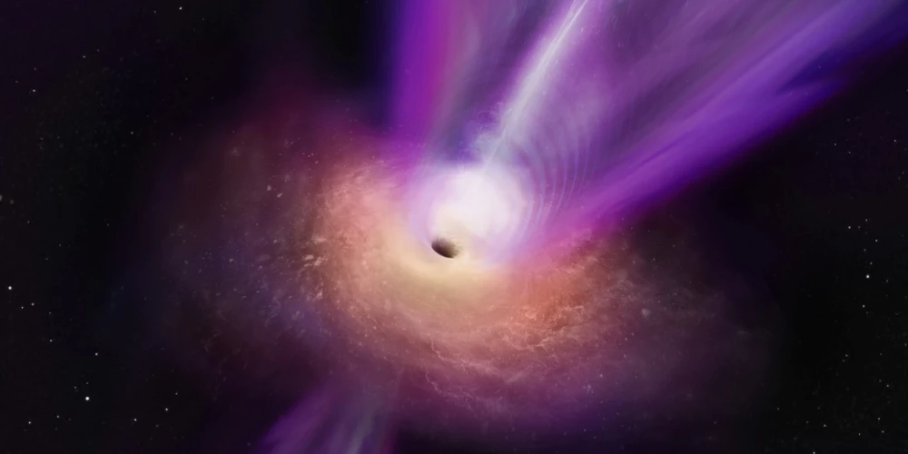 Zinātnieki pirmo reizi fotografē plazmas strūklu, kas izplūst no melnā cauruma