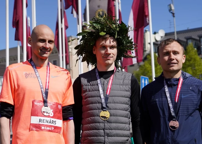 "Rimi" Rīgas maratona apbalvošanas ceremonijas laikā 21 kilometra distancē vīriešiem.