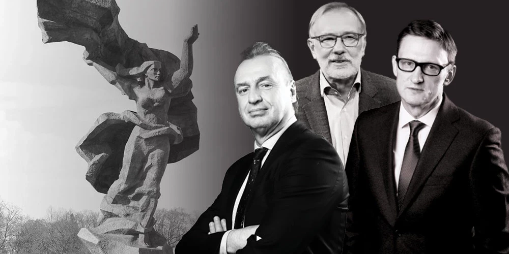 Andrejs Ērglis, Mārcis Auziņš un Jurģis Liepnieks vērtē "pieminekļu problēmu".