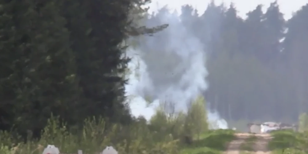 Пожар вспыхнул на территории с неразорвавшимися снарядами. (Фото: скриншот видео)