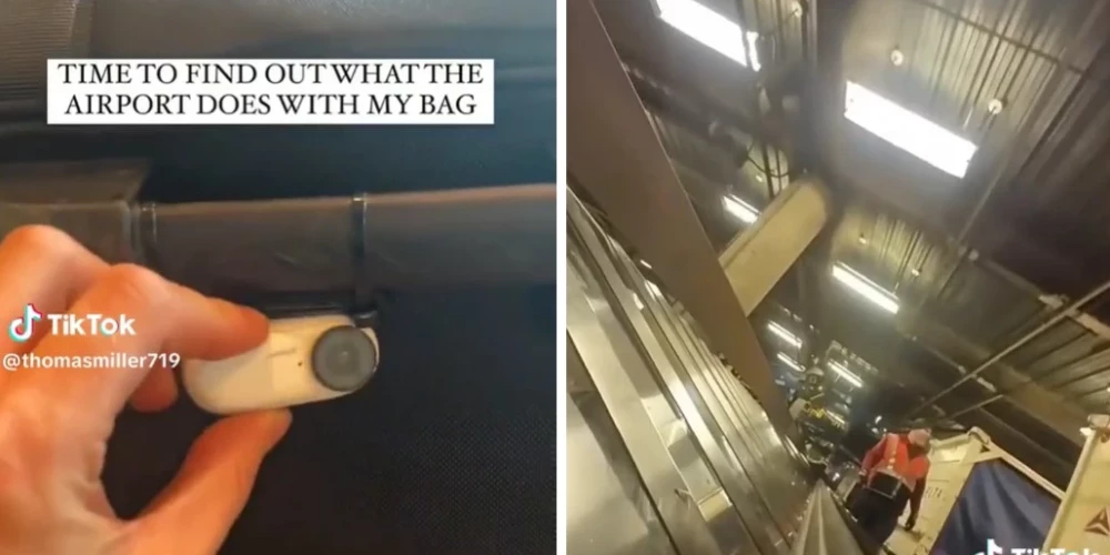 Захватывающее путешествие чемодана от стойки регистрации до самолета попало на видео