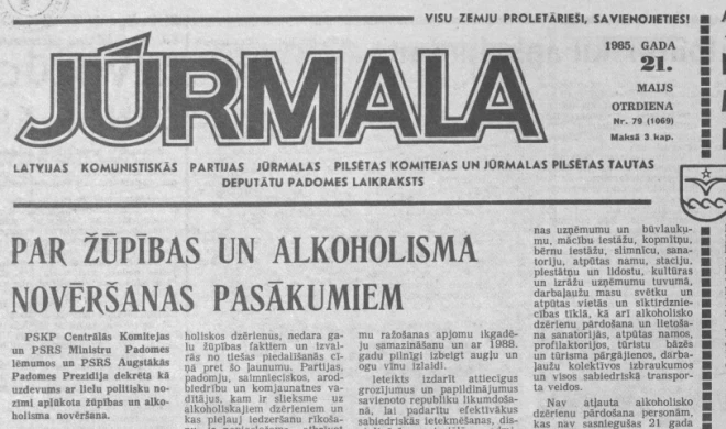 1985. gada maija otrajā pusē visi PSRS laikraksti ar patosu rakstīja par svētīgo cīņu pret žūpību.