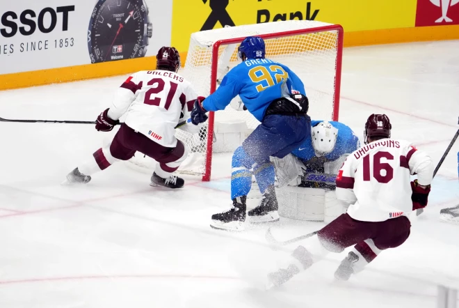 Pasaules hokeja čempionāta spēle starp Latvijas un Kazahstānas valstsvienībām ''Arēnā RĪga''.