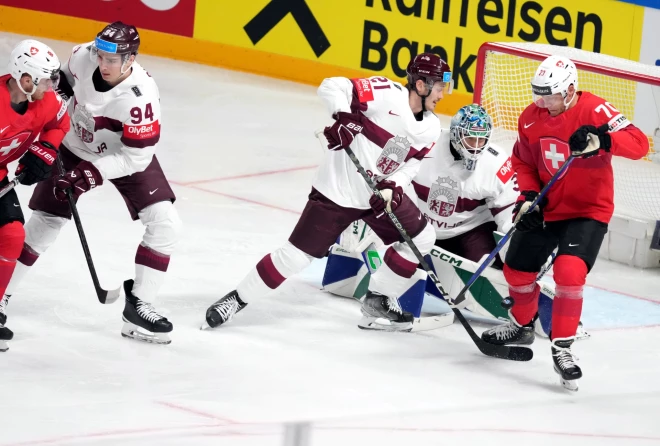 Pasaules hokeja čempionāta spēle starp Latvijas un Šveices valstsvienībām ''Arēnā Rīga''.