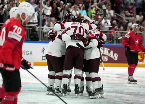 Pasaules hokeja čempionāta spēle starp Latvijas un Šveices valstsvienībām ''Arēnā Rīga''.