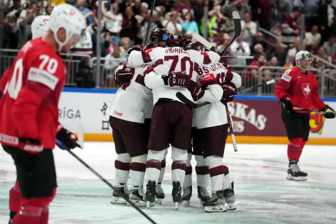 Pasaules hokeja čempionāta spēle starp Latvijas un Šveices valstsvienībām ''Arēnā Rīga''.