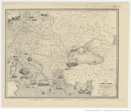 Французская карта XIX века, посвященная Восточной Европе и Малой Азии.