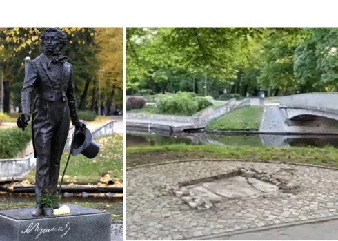 Из парка Кронвалда в Риге убрали памятник Александру Пушкину