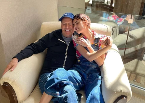 Brūss Villiss ar meitu Talulu.