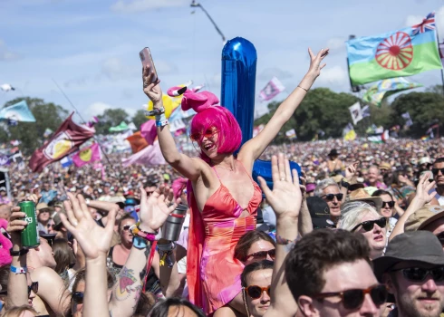 Glastonberijas festivāls Anglijā, 2022. gada 26. jūnijā.