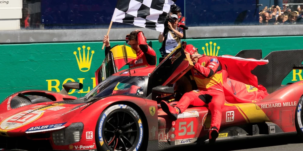 "Ferrari" ar uzvaru atgriežas Lemānas 24 stundu sacīkstēs