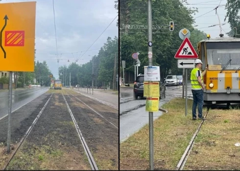 Участвовавший в тест-заезде вице-мэр Риги доволен проведенными в срок работами: "Трамваю Праздника песни быть!".  (Фото: Rīgas satiksme)