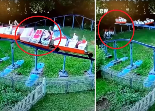 ВИДЕО: в Подмосковье вагончик аттракциона на скорости слетел с рельсов - пострадали дети