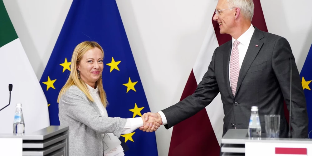 Kariņš un Meloni vienisprātis par nepieciešamību stiprināt ES ārējās robežas