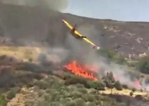 ВИДЕО: в Греции во время тушения огня разбился пожарный самолет