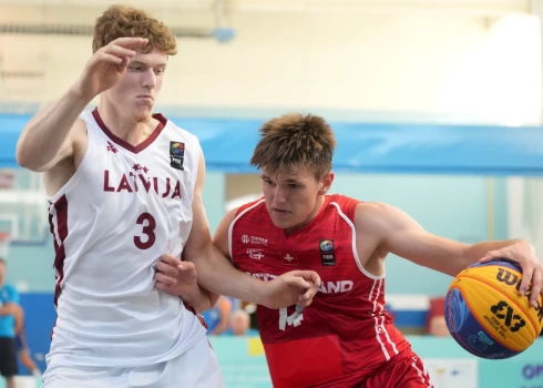 3x3 basketbola turnīra spēle starp Latvijas un Šveices vīriešu valstsvienībām Eiropas Jaunatnes vasaras Olimpiādē Slovēnijas pilsētā Mariborā.