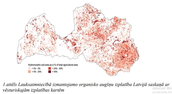 Zemkopības ministrijas izstrādātā karte liecina, ka visvairāk zemkopju purviem atņemto zemju ir Latgalē un Vidzemē.