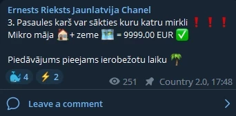 Tiek piedāvāts nopirkt zemi "jaunlatvijā" par pirms trešā pasaules kara cenām.