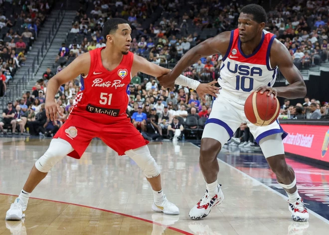 ASV basketbolisti pirmajā pārbaudes spēlē sagrauj Puertoriko