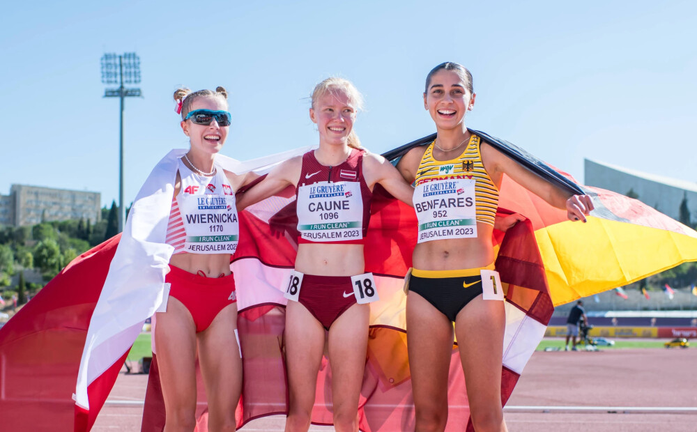 Uzvara un rekords! Agate Caune triumfē 5000 metru skrējienā Eiropas U-20 vieglatlētikas čempionātā