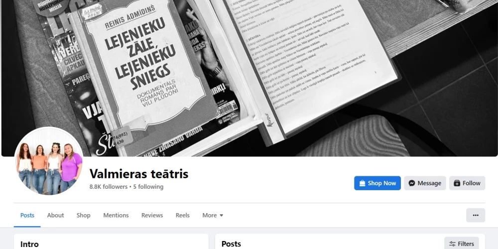Uzlauzts Valmieras teātra Facebook konts