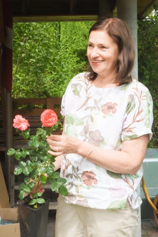 Īpaša kaislība Baibai ir rozes, un dārzā ir vairāk nekā 50 rožu šķirņu. Sākotnēji viņa gan no šo cēlo puķu audzēšanas neko nav sapratusi, taču vienā gadatirgū iepazinusies ar slavenajiem Latvijas rožu audzētājiem Dailu un Bruno Trubiņiem, pie kuriem tad iegādājusies pirmos rožu stādus. “Jau nākamajā vasarā tie tik brīnišķīgi uzziedēja. Tā nu rozes kļuva par manu aizraušanos,” lepojas Baiba.