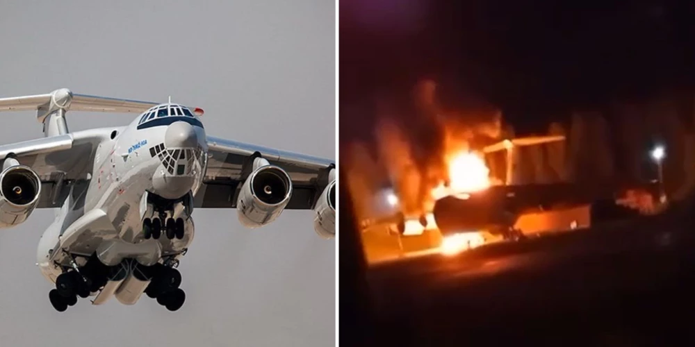 Krievu mediji ziņo, ka dronu uzbrukumā Pleskavas lidostai iznīcināti septiņi "Il-76".