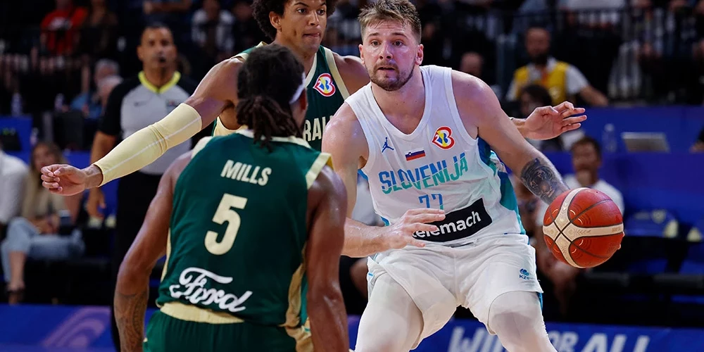 Luka Dončičs Slovēnijas izlases labā guva 20 punktus.