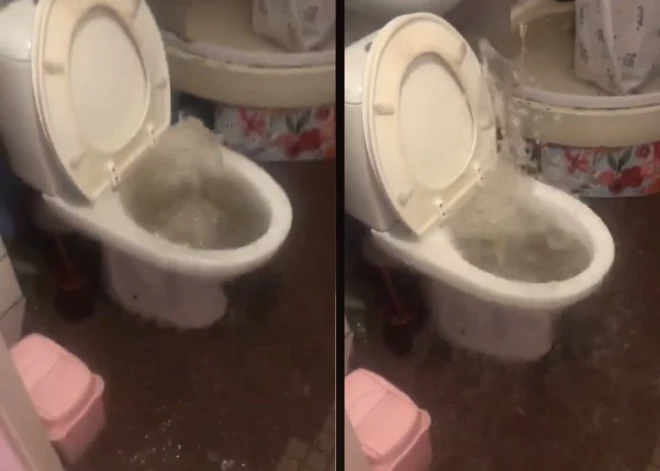 ВИДЕО: в Балдоне во время дождя квартиру женщины затопило водой из унитаза