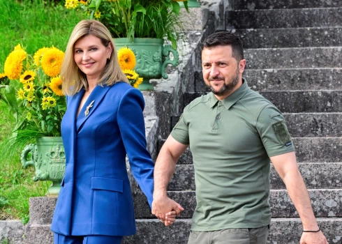 Olena Zelenska ar vīru.