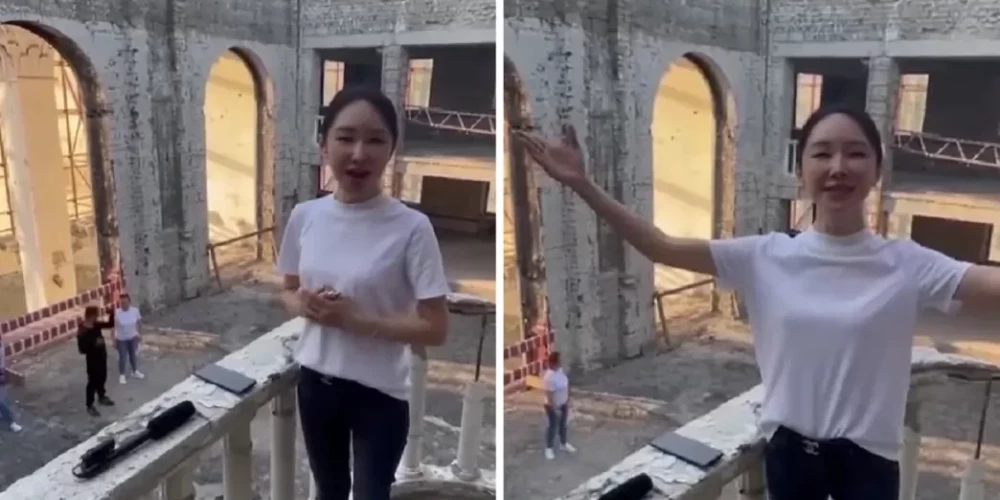 Певица из Китая спела "Катюшу" на руинах драмтеатра в Мариуполе. Украина потребовала объяснений от КНР
