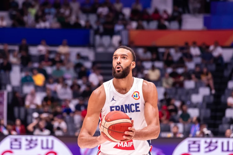 Rudy Gobert (France) during the game between France and Latvia at Indonesia Arena in Jakarta, Indonesia