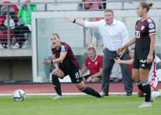 Latvijas nacionālās sieviešu izlases UEFA Nāciju līgas spēle starp Latvijas un Maltas izlasēm Slokas stadionā.