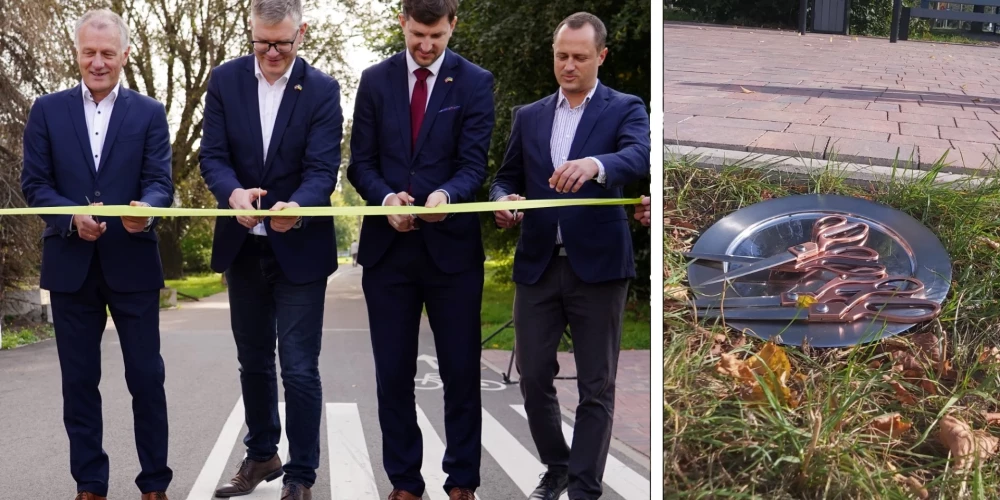 Торжественное перерезание ленточки ножницами, которые затем были утеряны.