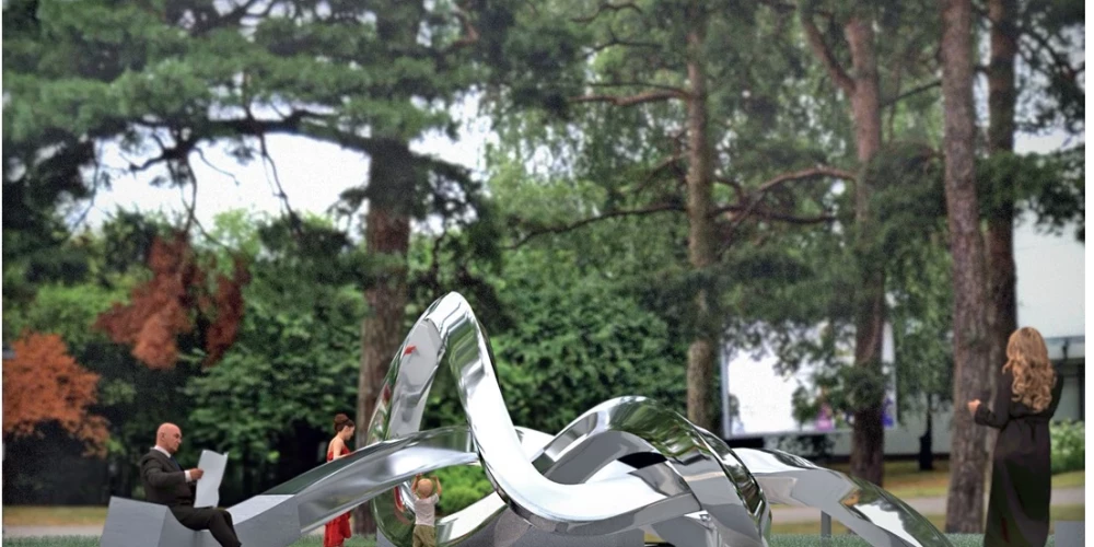 Vides objekta “Mezgls” vizualizācija pie Kauguru kultūras nama Jūrmalā.