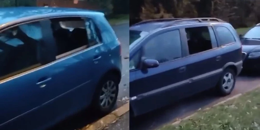 У многих автомобилей, припаркованных на ночь в Риге, на улице Стопиню, разбиты боковые стекла.