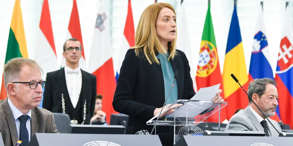 Eiropas Parlamenta priekšsēdētāja Roberta Metsola.