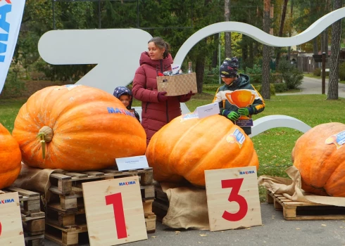 Šī gada dižākie Latvijas ķirbji uz pjedestāla.