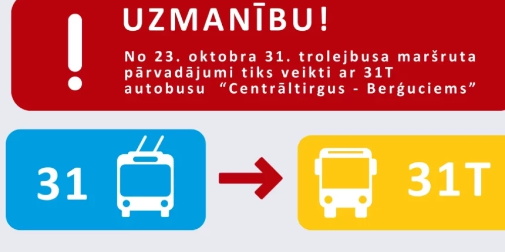 В Риге 31-й троллейбус заменяет автобус