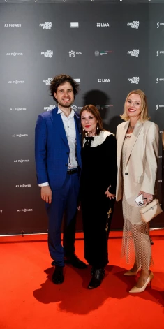 Pianists Andrejs Osokins, stiliste Diāna Galante un izdevniecības "Rīgas Viļņi" valdes priekšsēdētāja Aija Šmidre.