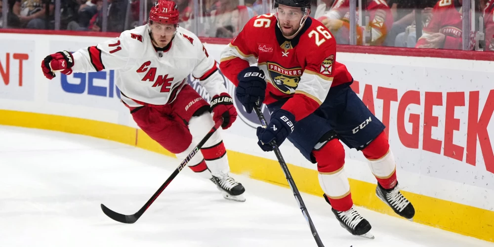 VIDEO: Balinskis gūst savus pirmos vārtus NHL un palīdz "Panthers" tikt pie uzvaras