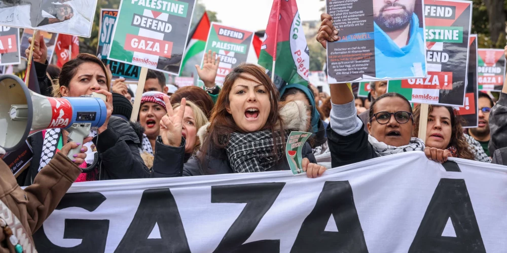 "Apturiet slaktiņu Gazā!" - Francijā tūkstoši iziet ielās, pieprasot pamieru