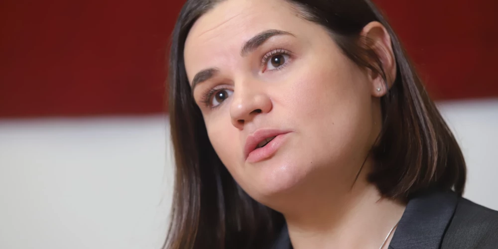 Baltkrievijas opozīcijas līdere Svjatlana Cihanouska: “Baltkrievija Latvijai ir fokusā, neskatoties uz notikumiem Ukrainā un Izraēlā”.