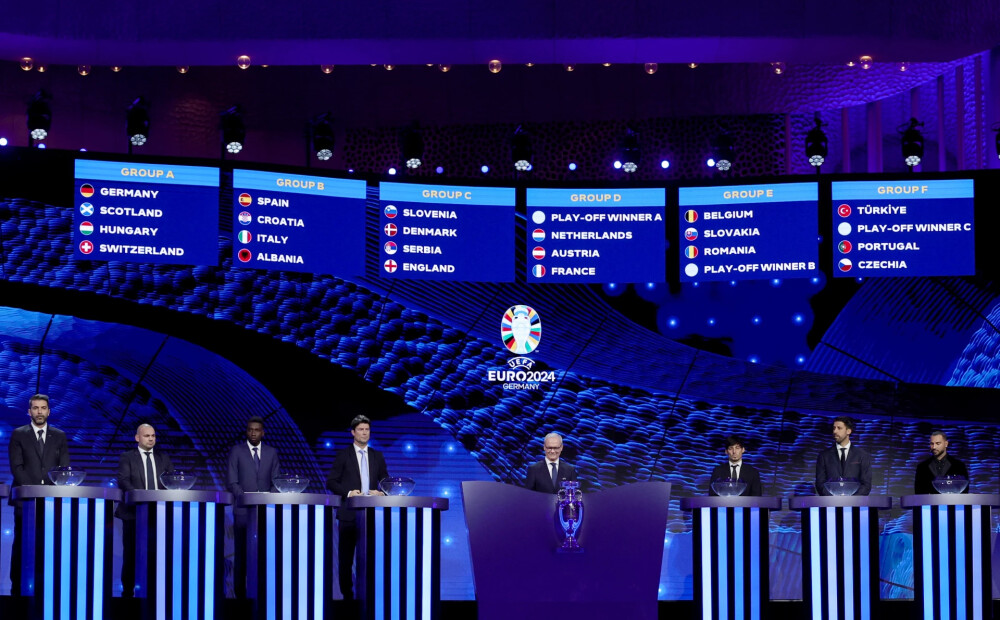 Izlozētas futbola  2024.gada Eiropas čempionāta finālturnīra grupas; gaidāmas 