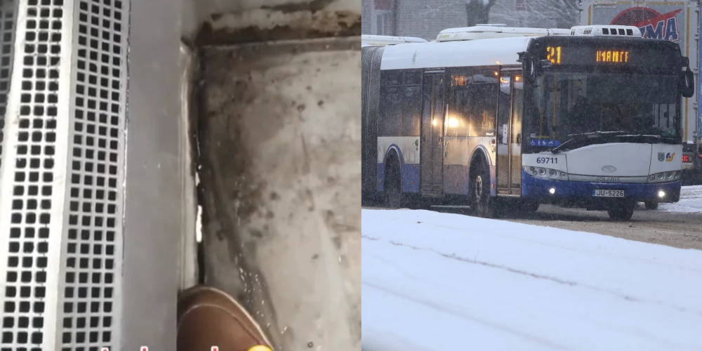 "Это вентиляция, чтобы окна не потели": пассажир автобуса в Риге снял на видео... огромную щель в полу