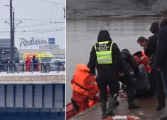 Izglābj sievieti, kura no Akmens tilta ielec Daugavā