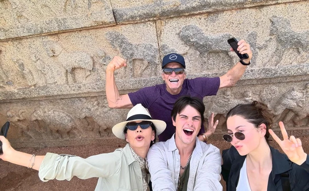 Celebrity couple Catherine Zeta-Jones and Michael Douglas vacation in India with family