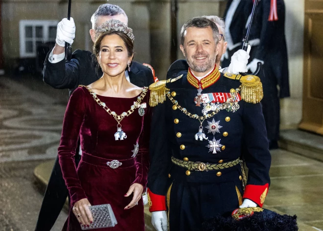 Crown Princess Mary and Crown Prince Frederik arrives for the New Years reception at Amalienborg in Copenhagen