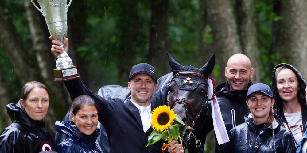 Latvijas jātnieks Kristaps Neretnieks ar zirgu "Palladium KJV"