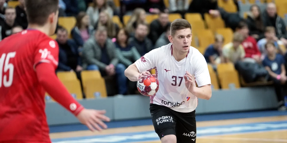 Latvijas handbola izlasei svarīga uzvara Eiropas čempionāta priekškvalifikācijas pirmajā spēlē 
